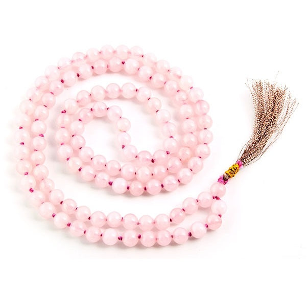 Rose Quartz Mala Prayer Beads - 8mm