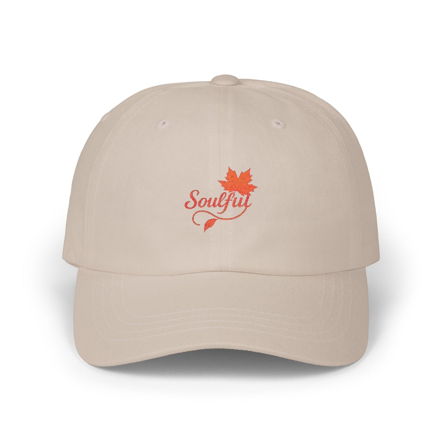 Soulful Maple Leaf Embroidered Dad Hat | Nature Spirit Cap | SoulfulYarn Exclusive | Autumn Vibes Hat for Mindful Living