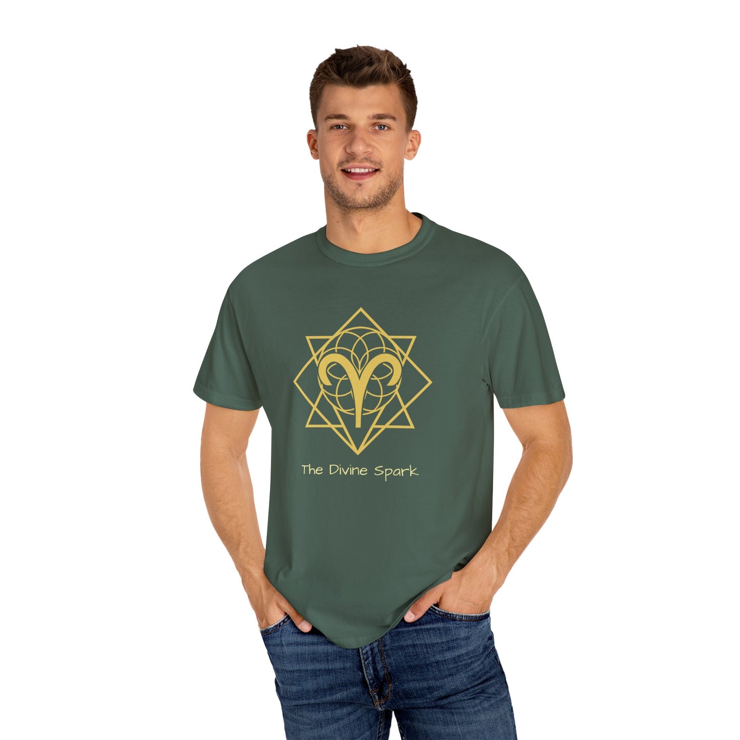 Aries Sacred Geometry T-Shirt | The Divine Spark Tee in 13 different Colors | Astrology Gift