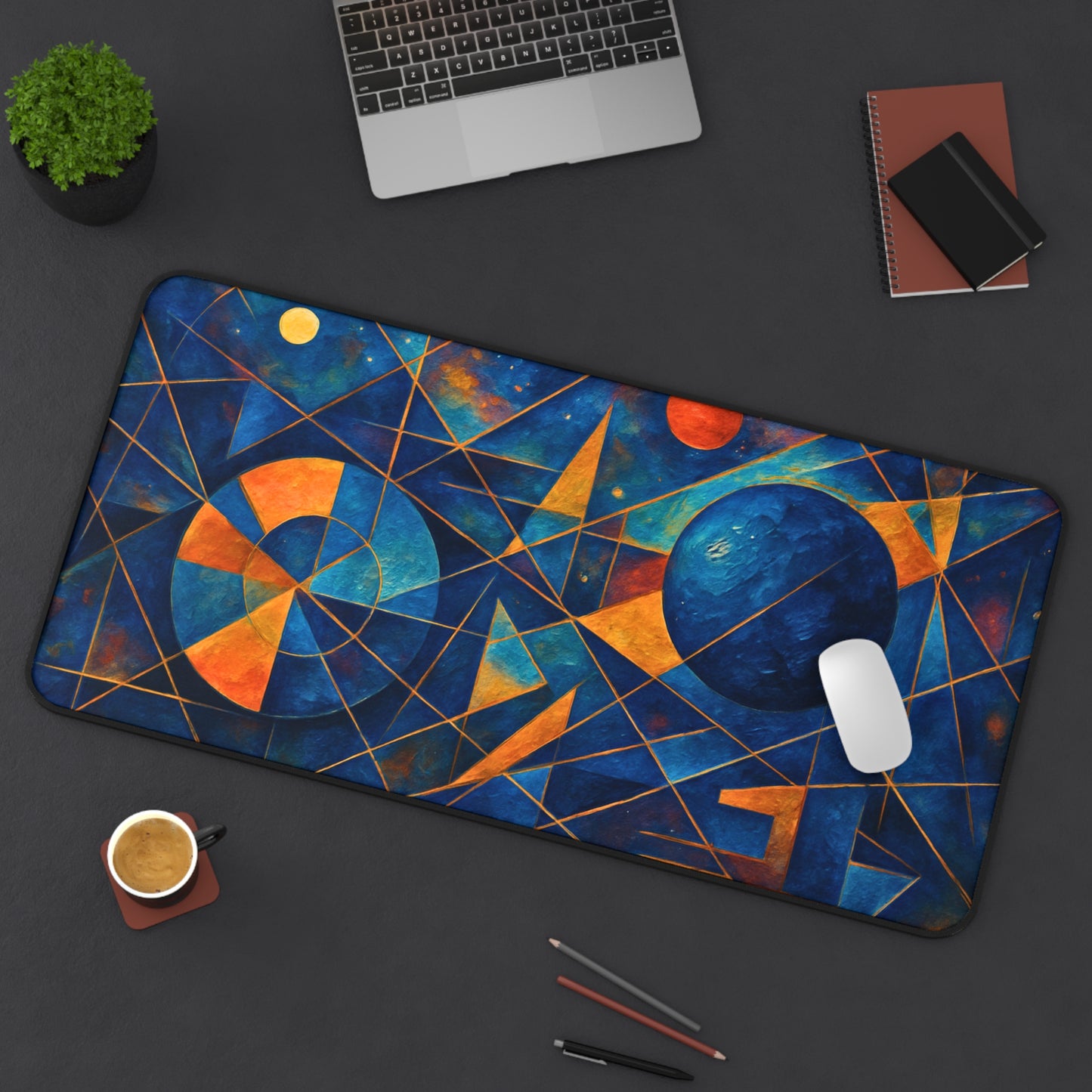 Abstract Cosmic Desk Mat I Sacred Geometry Mat | SoulfulYarn Collection