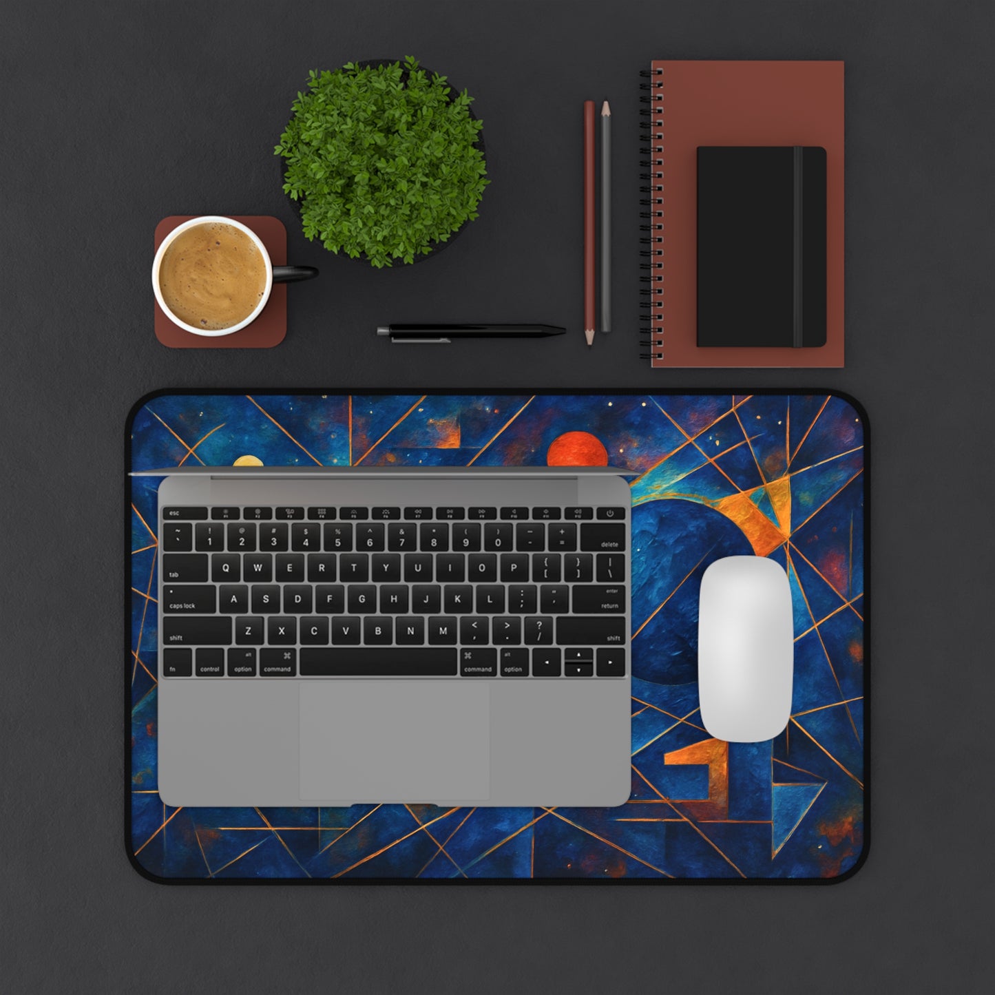 Abstract Cosmic Desk Mat I Sacred Geometry Mat | SoulfulYarn Collection