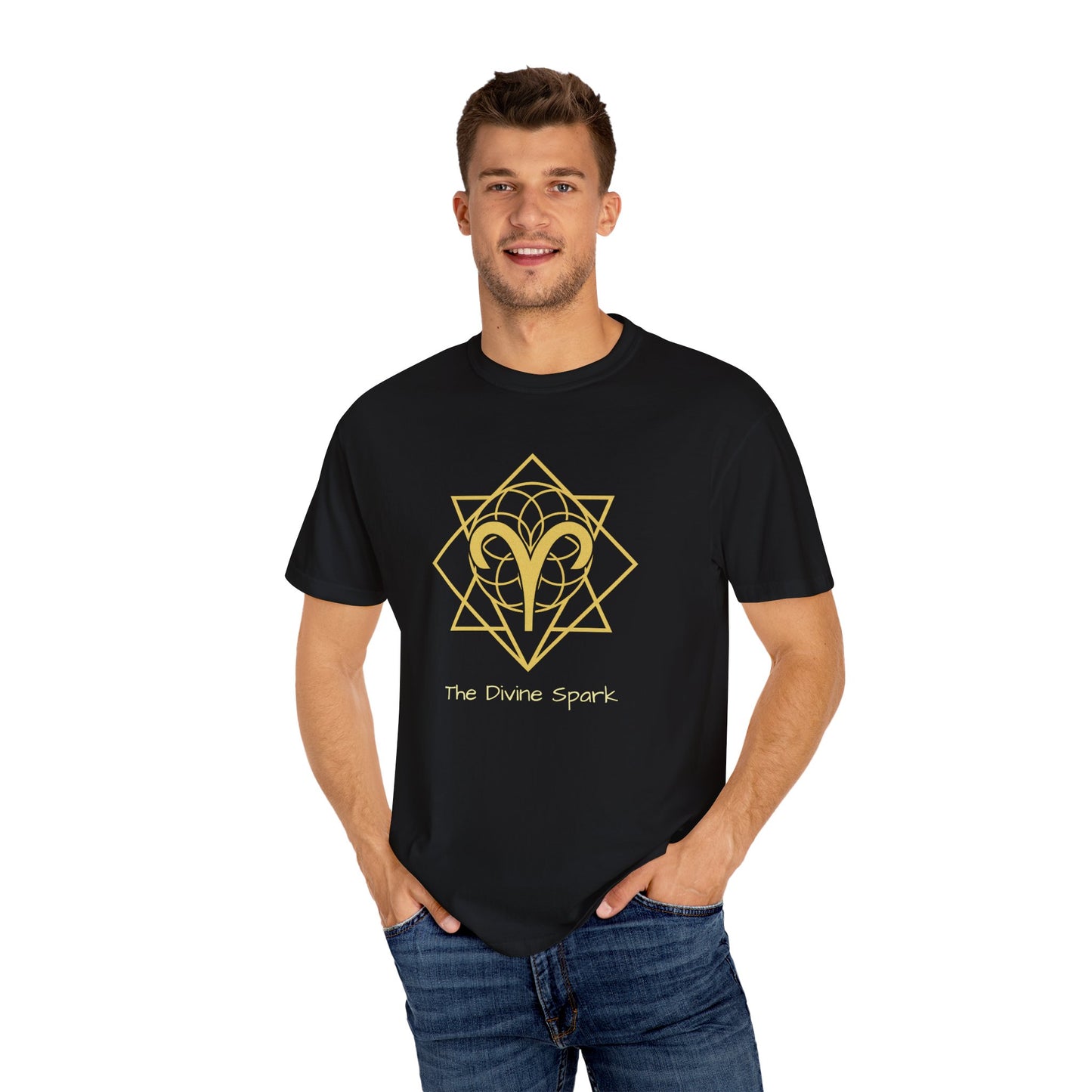 Aries Sacred Geometry T-Shirt | The Divine Spark Tee in 13 different Colors | Astrology Gift