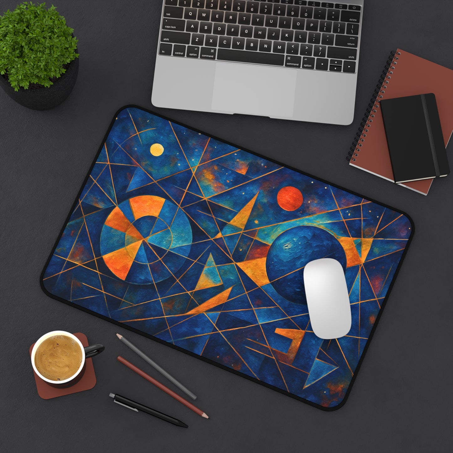 Abstract Cosmic Desk Mat I Sacred Geometry Mat | SoulfulYarn Collection