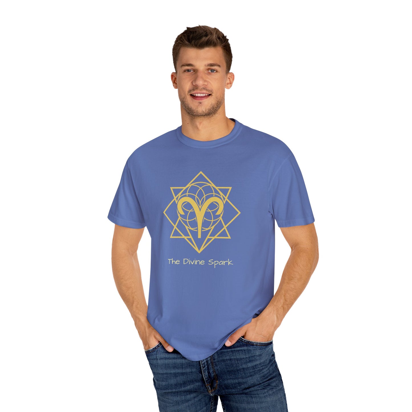 Aries Sacred Geometry T-Shirt | The Divine Spark Tee in 13 different Colors | Astrology Gift