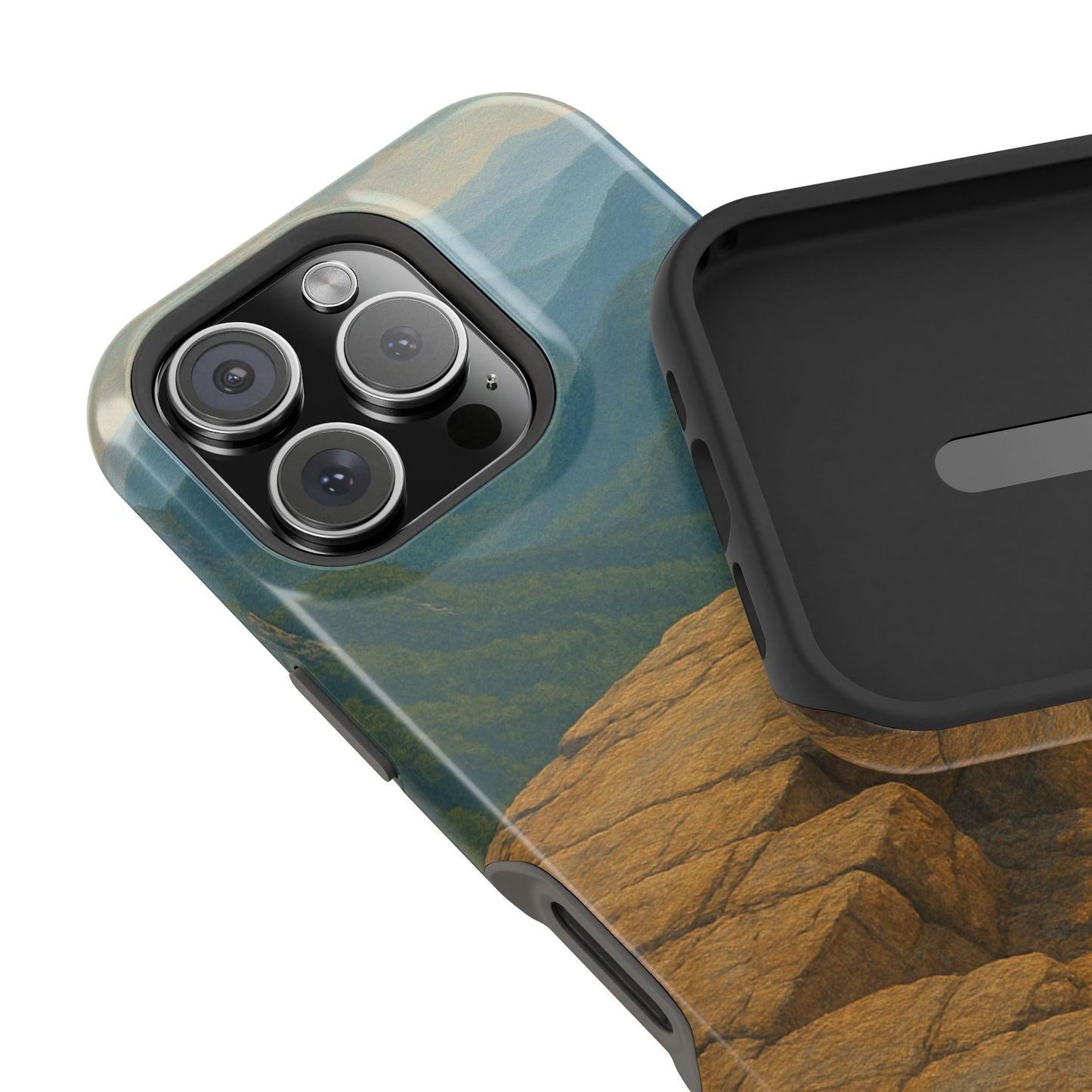 Ancient Cliffs iPhone Case | Impact Resistant Cover | SoulfulYarn Collection | Mystical Mountain Vista Design for iPhone