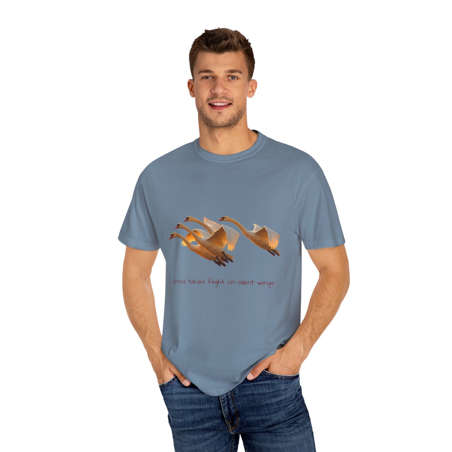 Flight of Cranes T-Shirt | 100% Ring-Spun US Cotton | Spiritual Yoga Tee | Mindfulness Shirt | Grace & Freedom Top