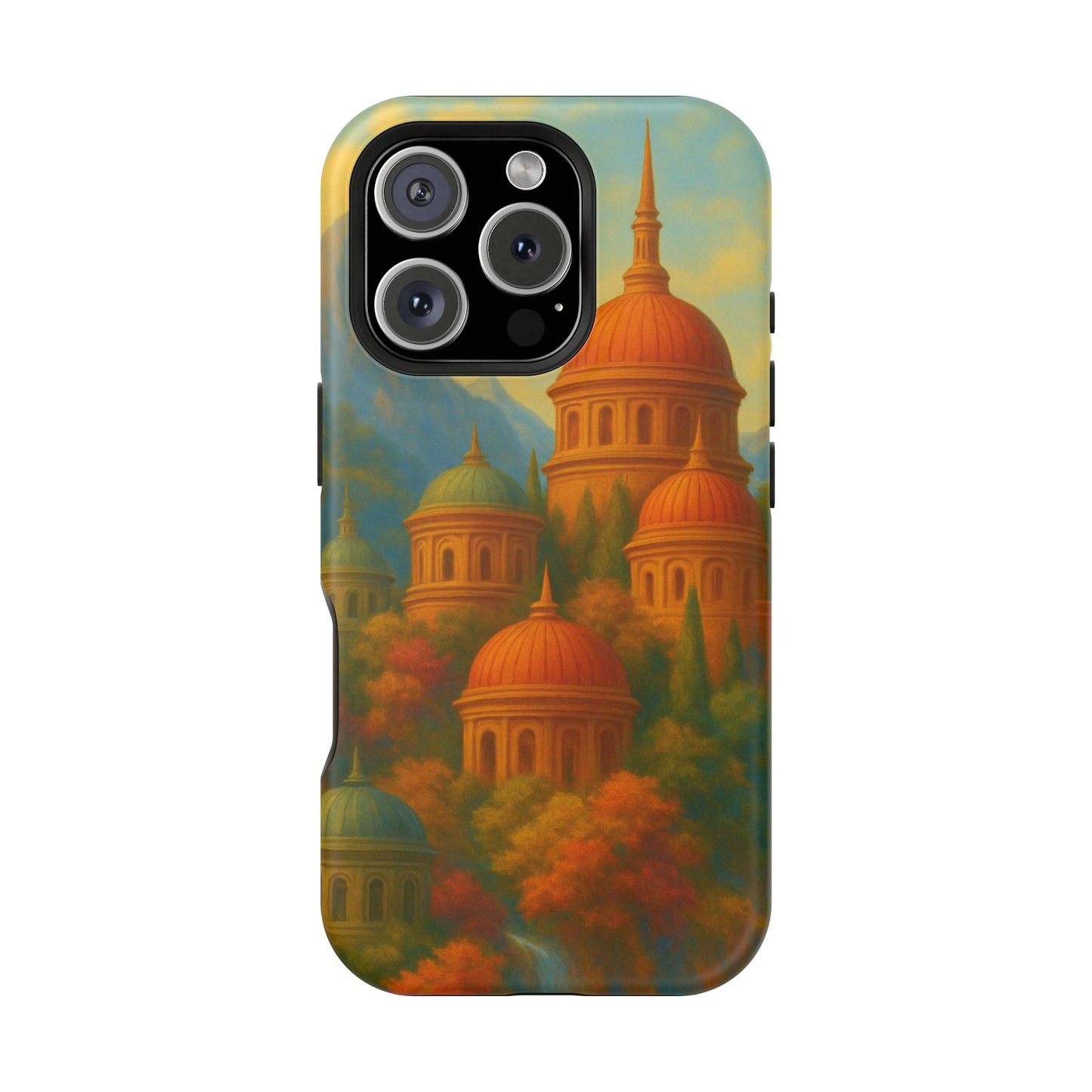 Magical City iPhone Case I Impact Resistant Cover | SoulfulYarn Collection | Mystical Mountain setting Design for iPhone