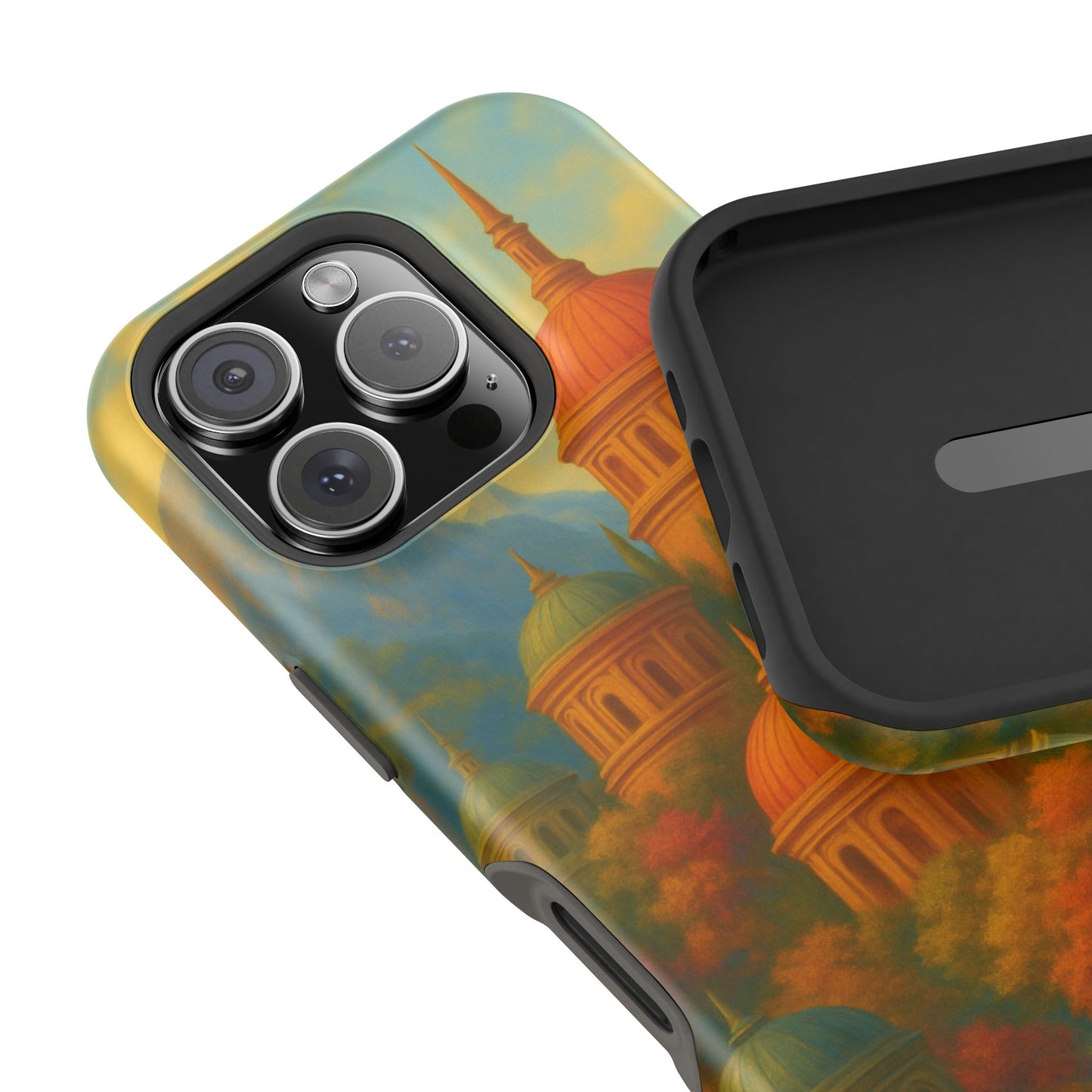 Magical City iPhone Case I Impact Resistant Cover | SoulfulYarn Collection | Mystical Mountain setting Design for iPhone