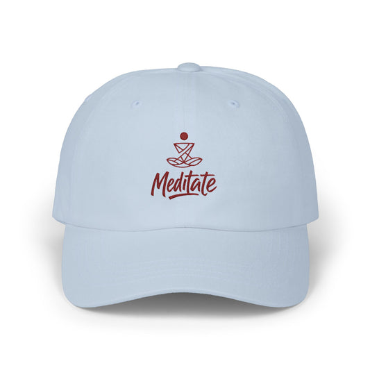 Meditate Embroidered Dad Hat | Spiritual Mindfulness Cap | SoulfulYarn Exclusive | I Am Meditating Hat for Yoga & Inner Peace