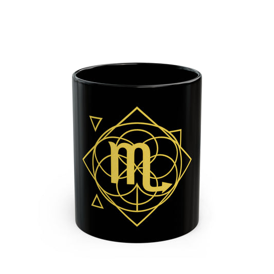 Scorpio Sacred Geometry Black Mug for Coffee Lovers