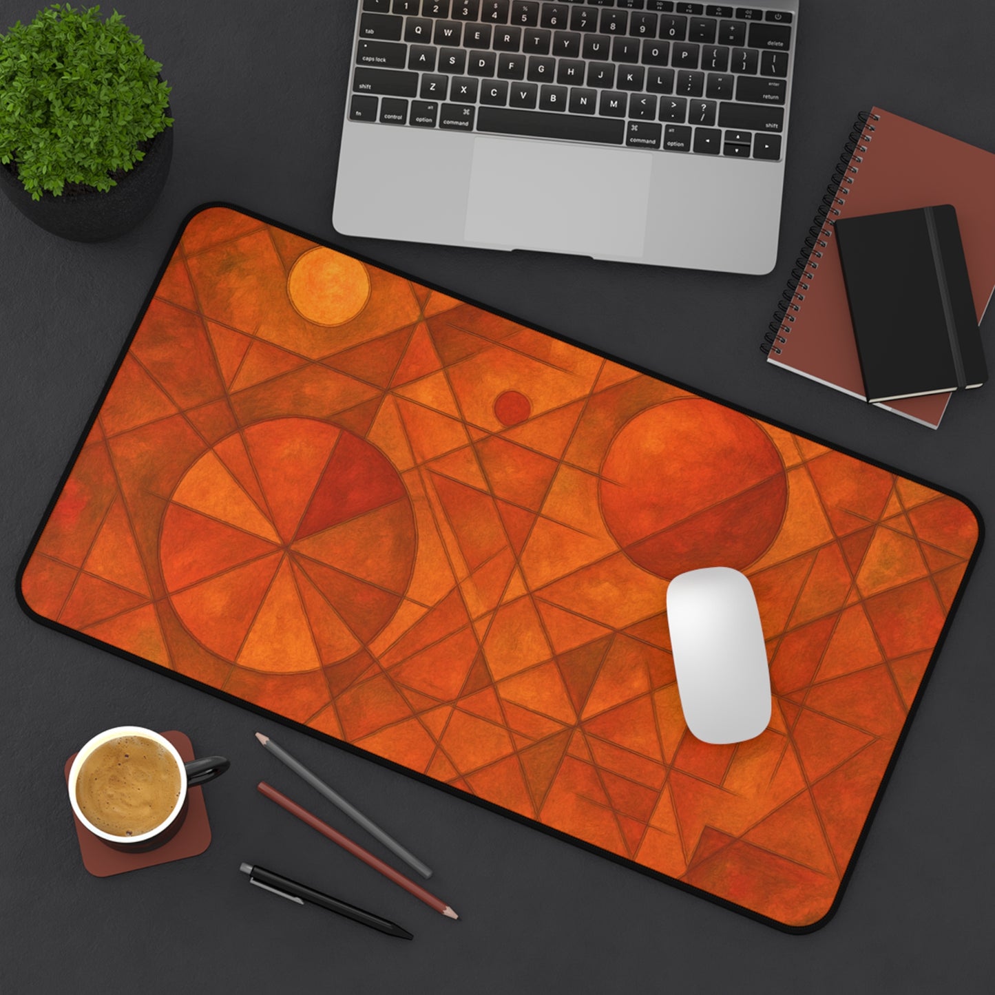 Geometric Abstract Desk Mat I Sacred Geometry Mouse Pad | SoulfulYarn Collection