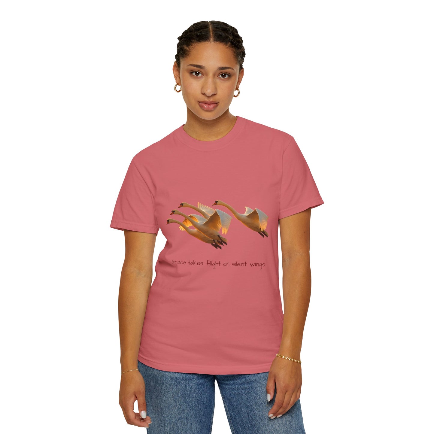Flight of Cranes T-Shirt | 100% Ring-Spun US Cotton | Spiritual Yoga Tee | Mindfulness Shirt | Grace & Freedom Top