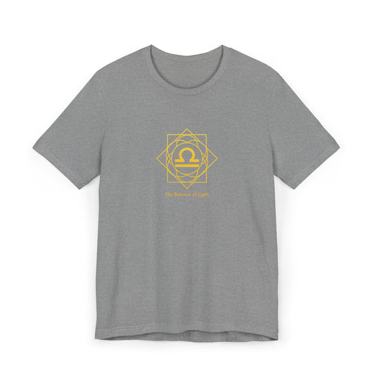 Libra Sacred Geometry T-Shirt | The Balance of Light Tee | Spiritual Zodiac Shirt | Gold Print on Black | Astrology Gift
