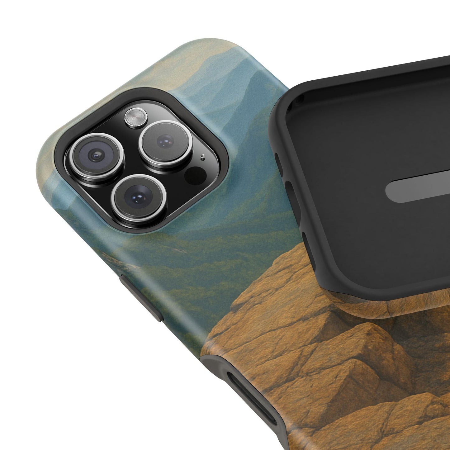 Ancient Cliffs iPhone Case | Impact Resistant Cover | SoulfulYarn Collection | Mystical Mountain Vista Design for iPhone