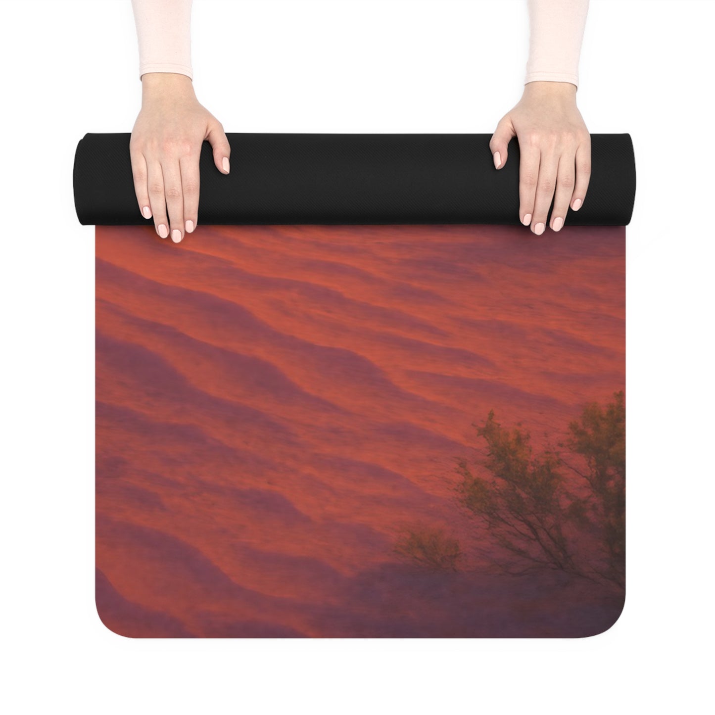 Desert Sunset Yoga Mat | Sand Dune Meditation Mat | Nature Inspired Yoga Mat with Strap | Non Slip Fitness Mat