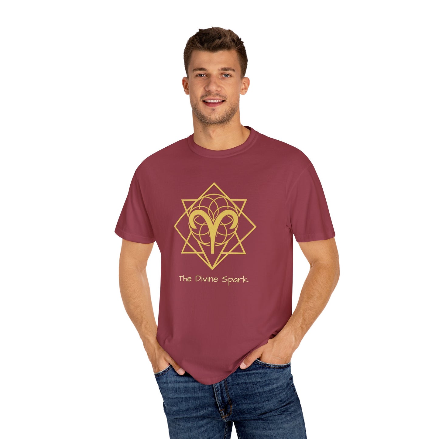 Aries Sacred Geometry T-Shirt | The Divine Spark Tee in 13 different Colors | Astrology Gift