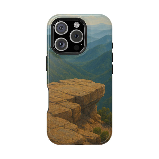 Ancient Cliffs iPhone Case | Impact Resistant Cover | SoulfulYarn Collection | Mystical Mountain Vista Design for iPhone