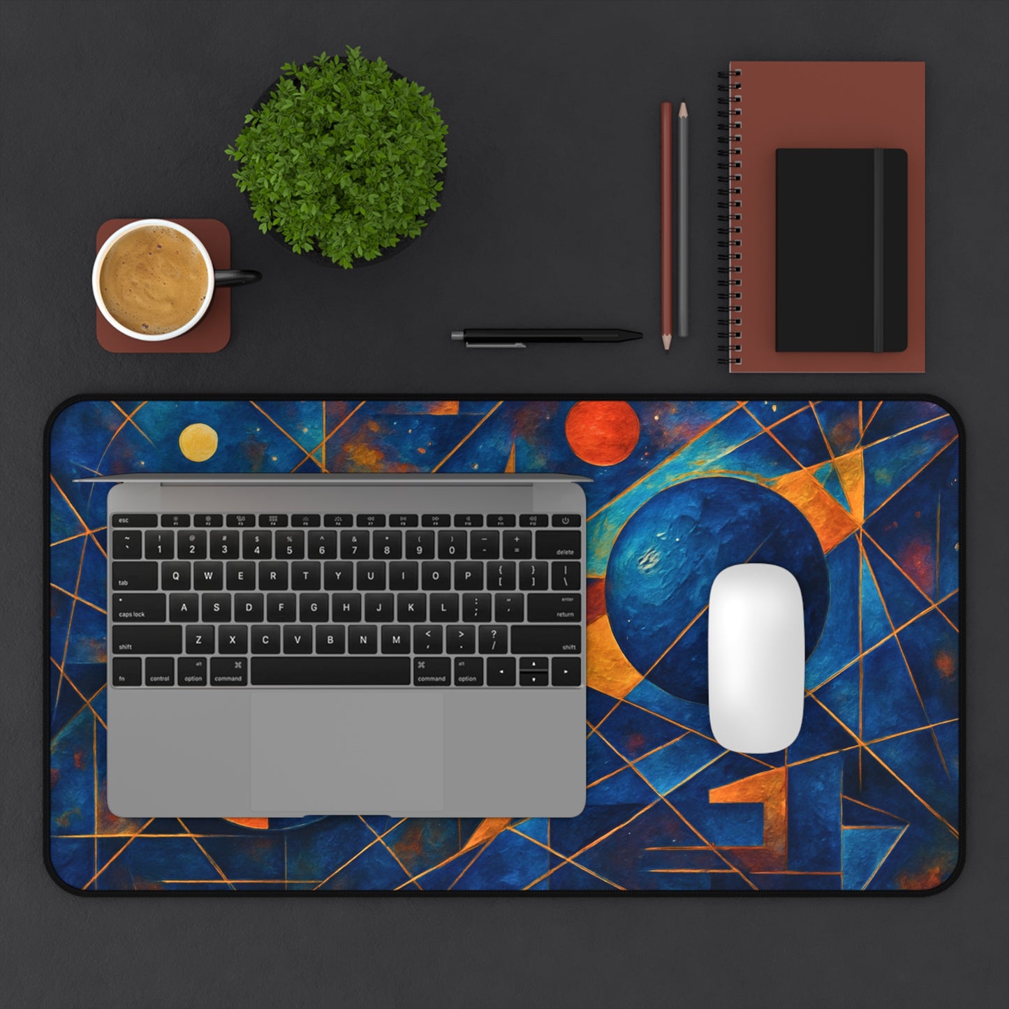 Abstract Cosmic Desk Mat I Sacred Geometry Mat | SoulfulYarn Collection