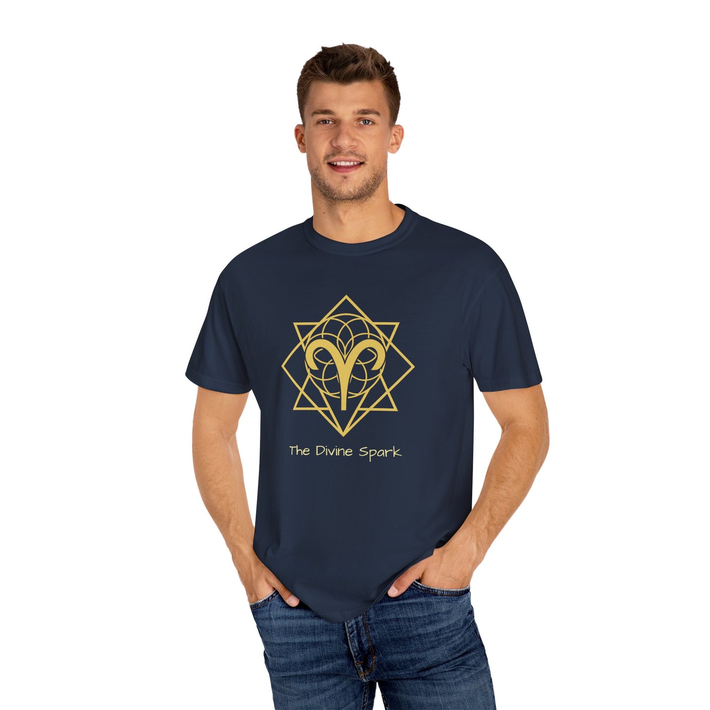 Aries Sacred Geometry T-Shirt | The Divine Spark Tee in 13 different Colors | Astrology Gift