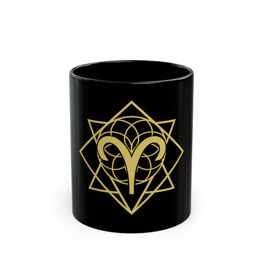 Aries Sacred Geometry Black Mug for Coffee Lovers