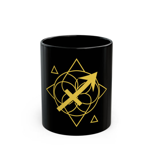 Sagittarius Sacred Geometry Black Mug for Coffee Lovers