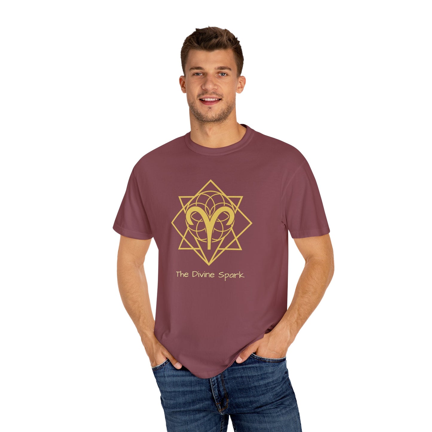 Aries Sacred Geometry T-Shirt | The Divine Spark Tee in 13 different Colors | Astrology Gift