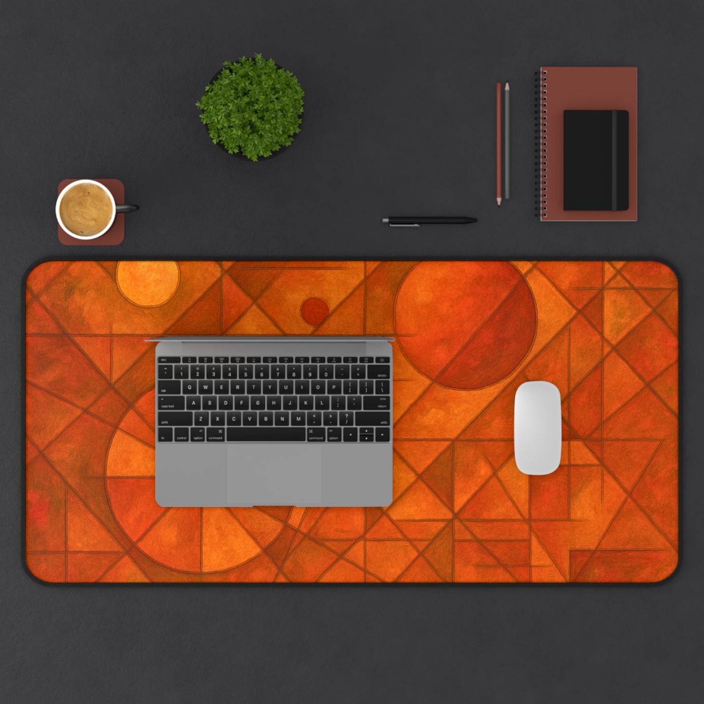 Geometric Abstract Desk Mat I Sacred Geometry Mouse Pad | SoulfulYarn Collection