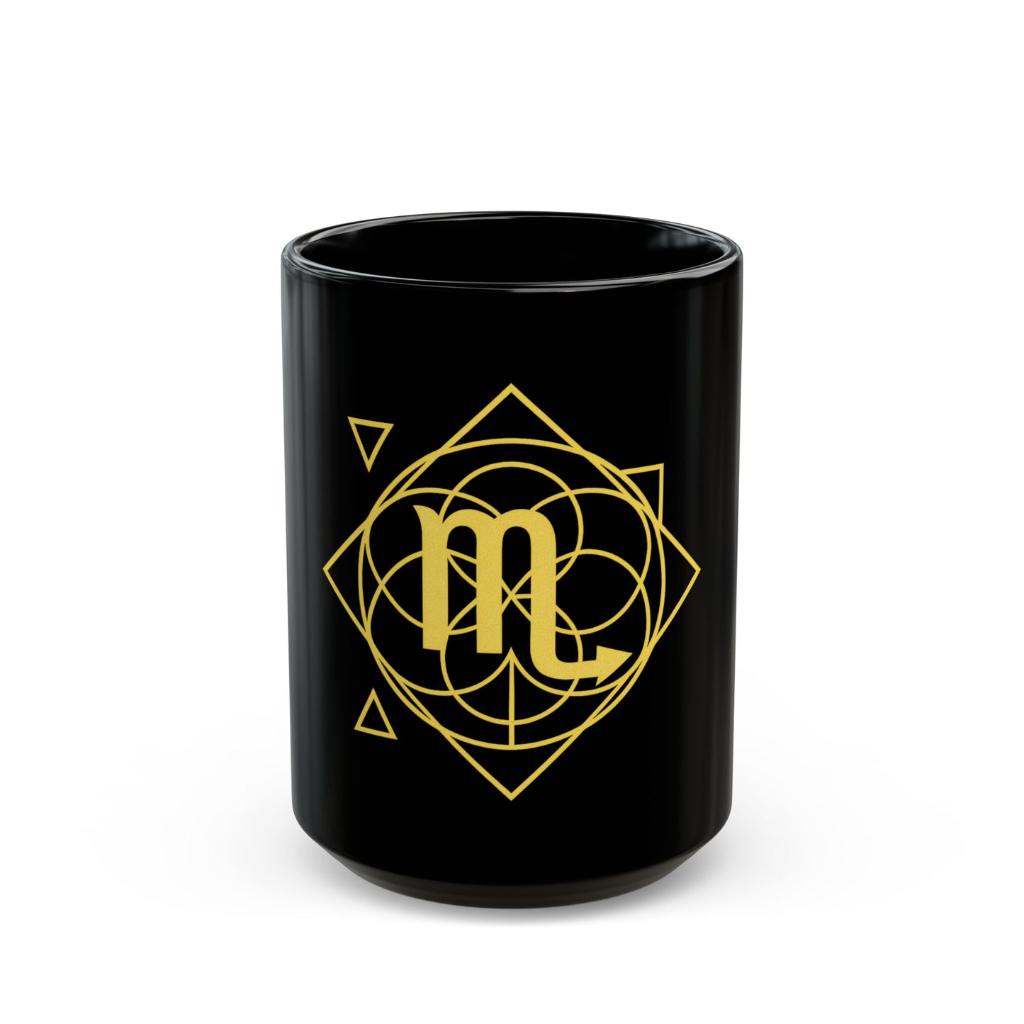 Scorpio Sacred Geometry Black Mug for Coffee Lovers