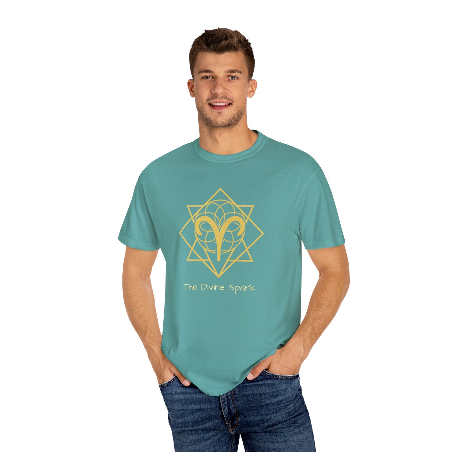 Aries Sacred Geometry T-Shirt | The Divine Spark Tee in 13 different Colors | Astrology Gift