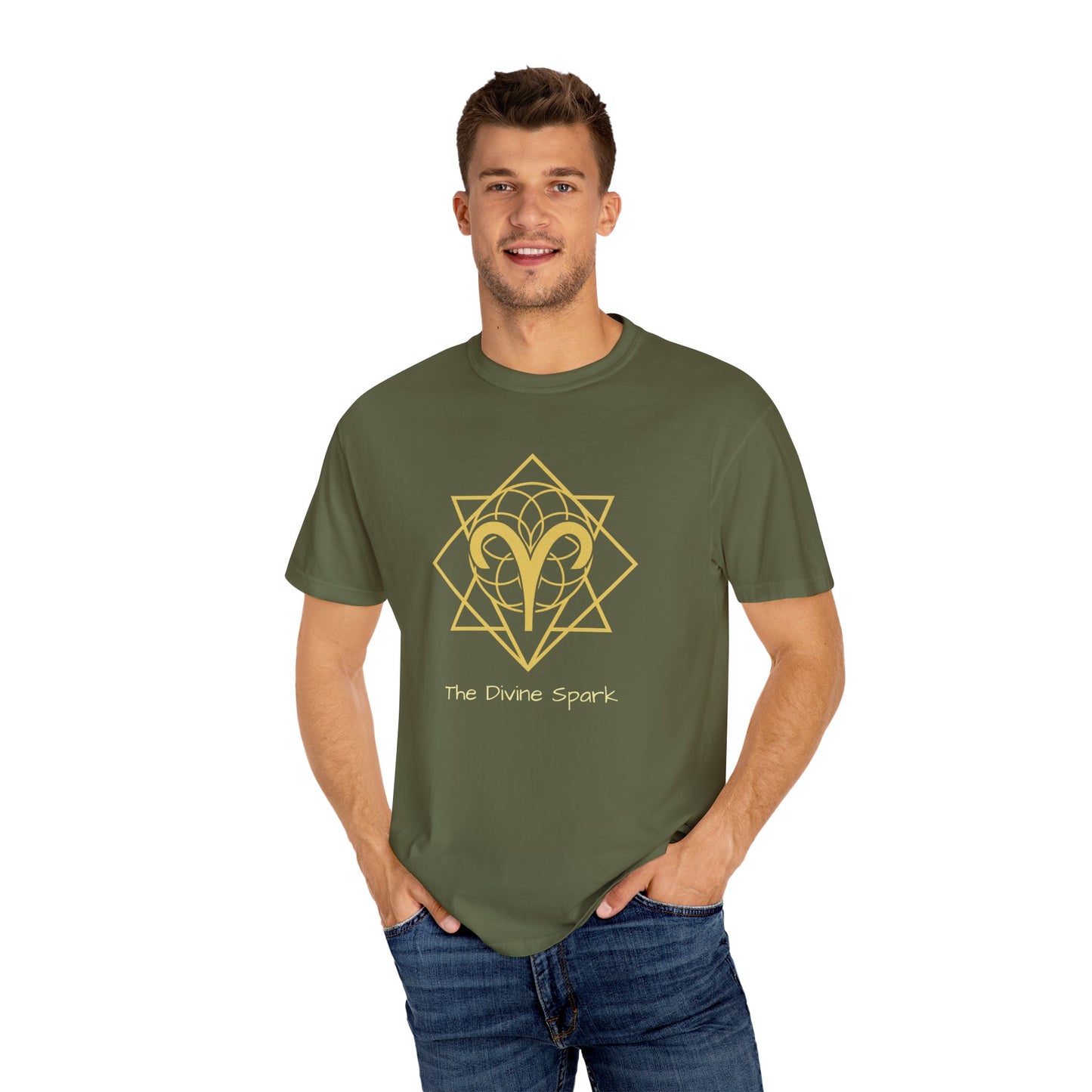 Aries Sacred Geometry T-Shirt | The Divine Spark Tee in 13 different Colors | Astrology Gift