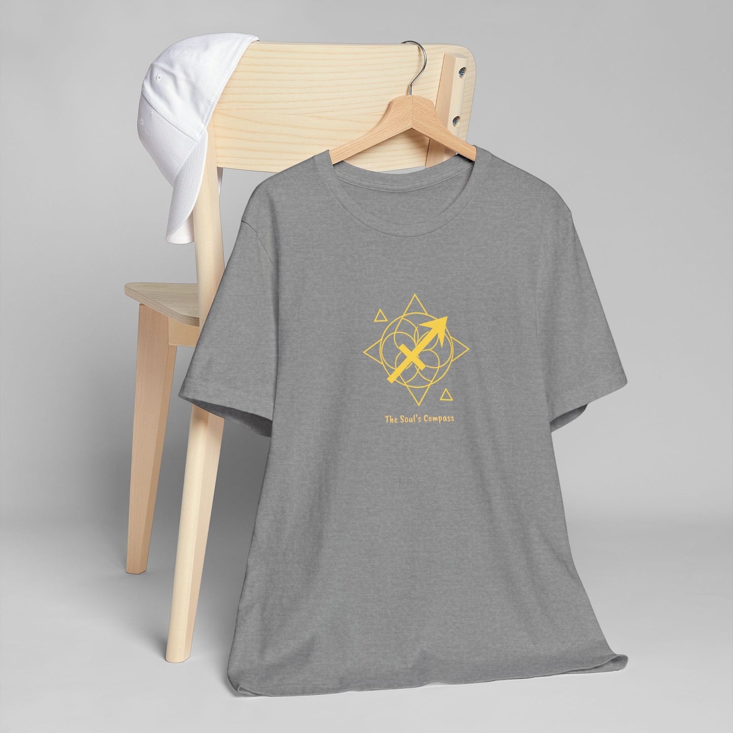 Sagittarius Sacred Geometry T-Shirt | The Soul's Compass Tee | Spiritual Zodiac Shirt | Gold Print on Black | Astrology Gift