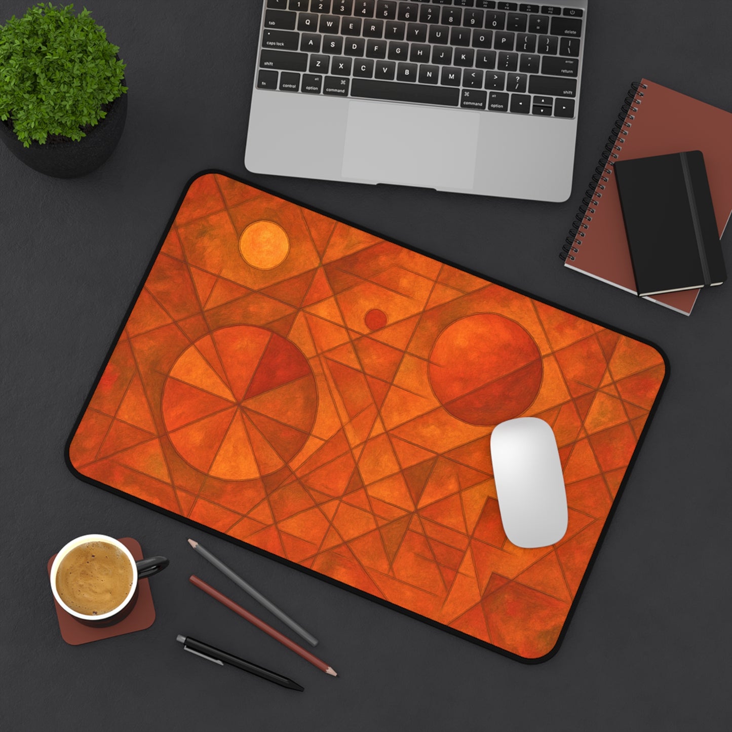 Geometric Abstract Desk Mat I Sacred Geometry Mouse Pad | SoulfulYarn Collection