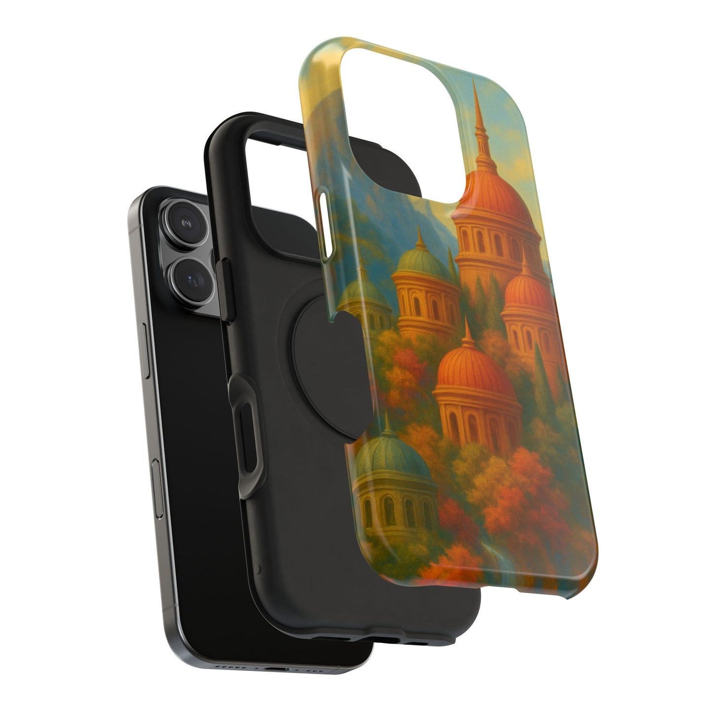 Magical City iPhone Case I Impact Resistant Cover | SoulfulYarn Collection | Mystical Mountain setting Design for iPhone