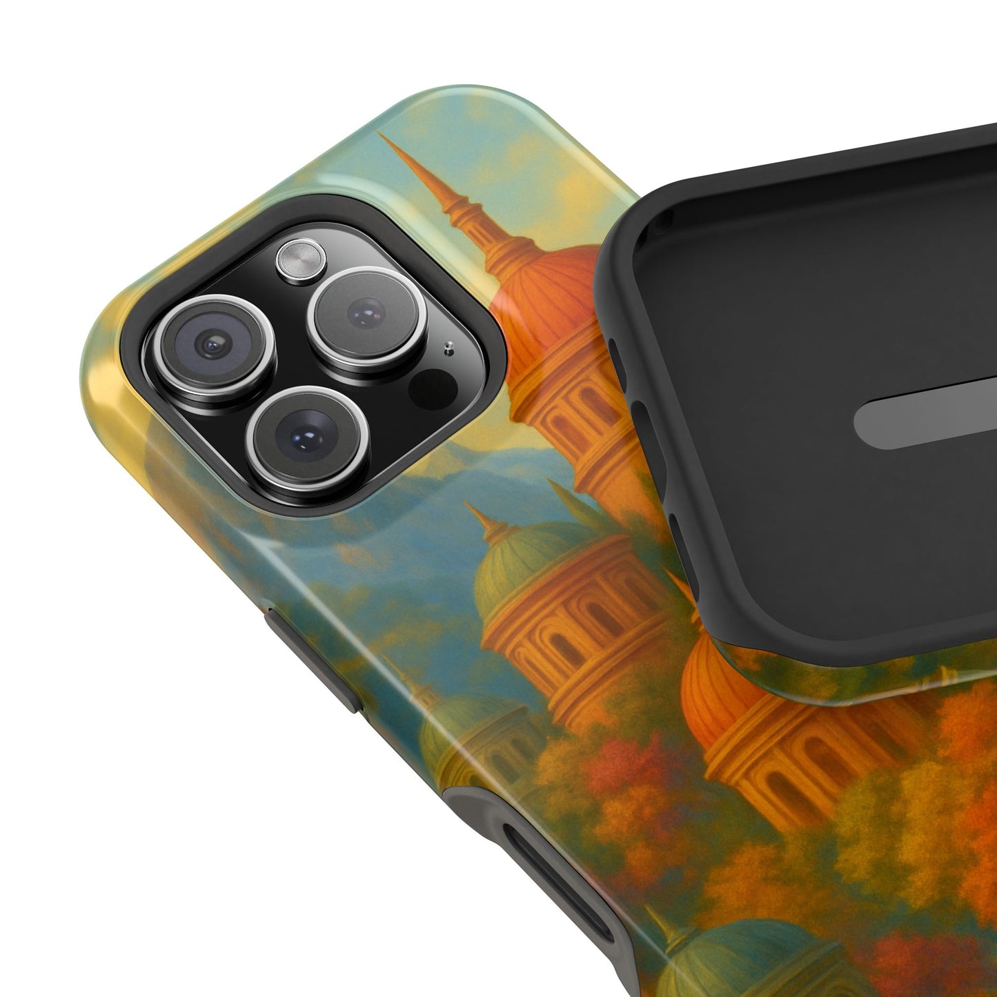 Magical City iPhone Case I Impact Resistant Cover | SoulfulYarn Collection | Mystical Mountain setting Design for iPhone