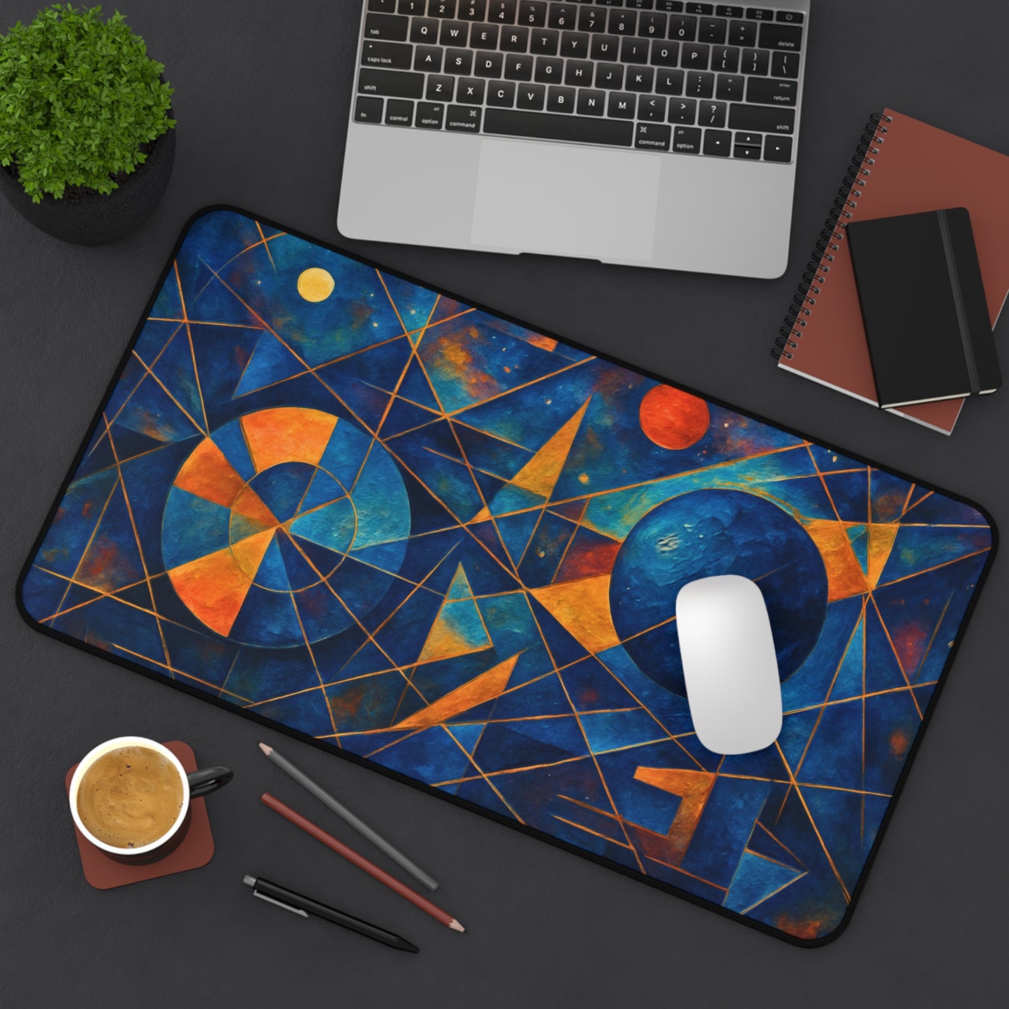 Abstract Cosmic Desk Mat I Sacred Geometry Mat | SoulfulYarn Collection