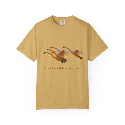 Flight of Cranes T-Shirt | 100% Ring-Spun US Cotton | Spiritual Yoga Tee | Mindfulness Shirt | Grace & Freedom Top