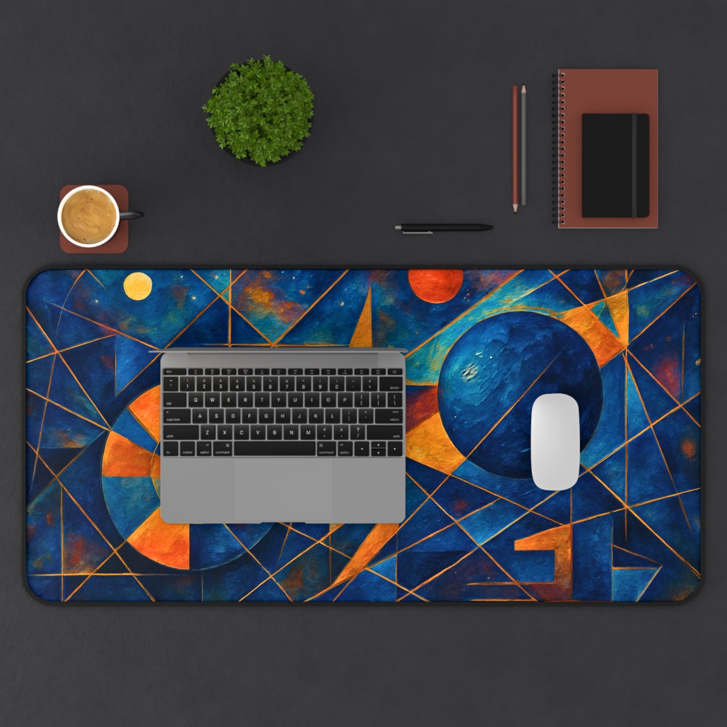 Abstract Cosmic Desk Mat I Sacred Geometry Mat | SoulfulYarn Collection