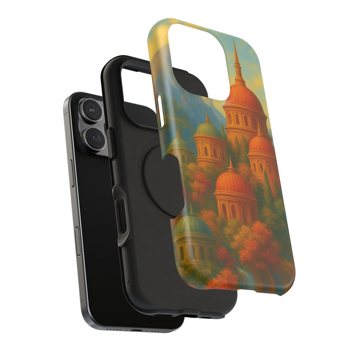 Magical City iPhone Case I Impact Resistant Cover | SoulfulYarn Collection | Mystical Mountain setting Design for iPhone