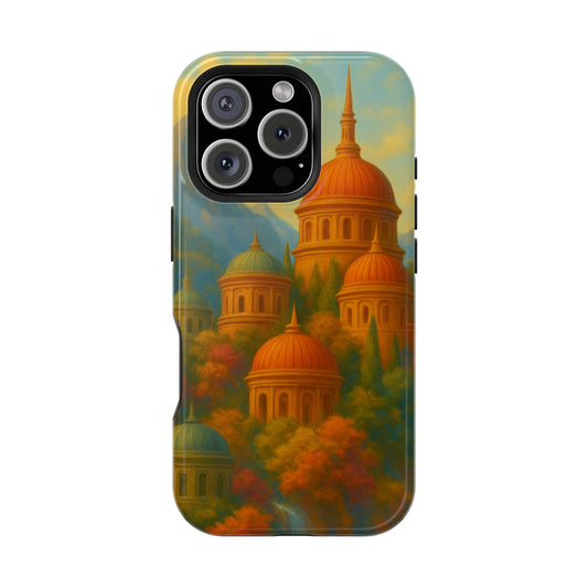 Magical City iPhone Case I Impact Resistant Cover | SoulfulYarn Collection | Mystical Mountain setting Design for iPhone