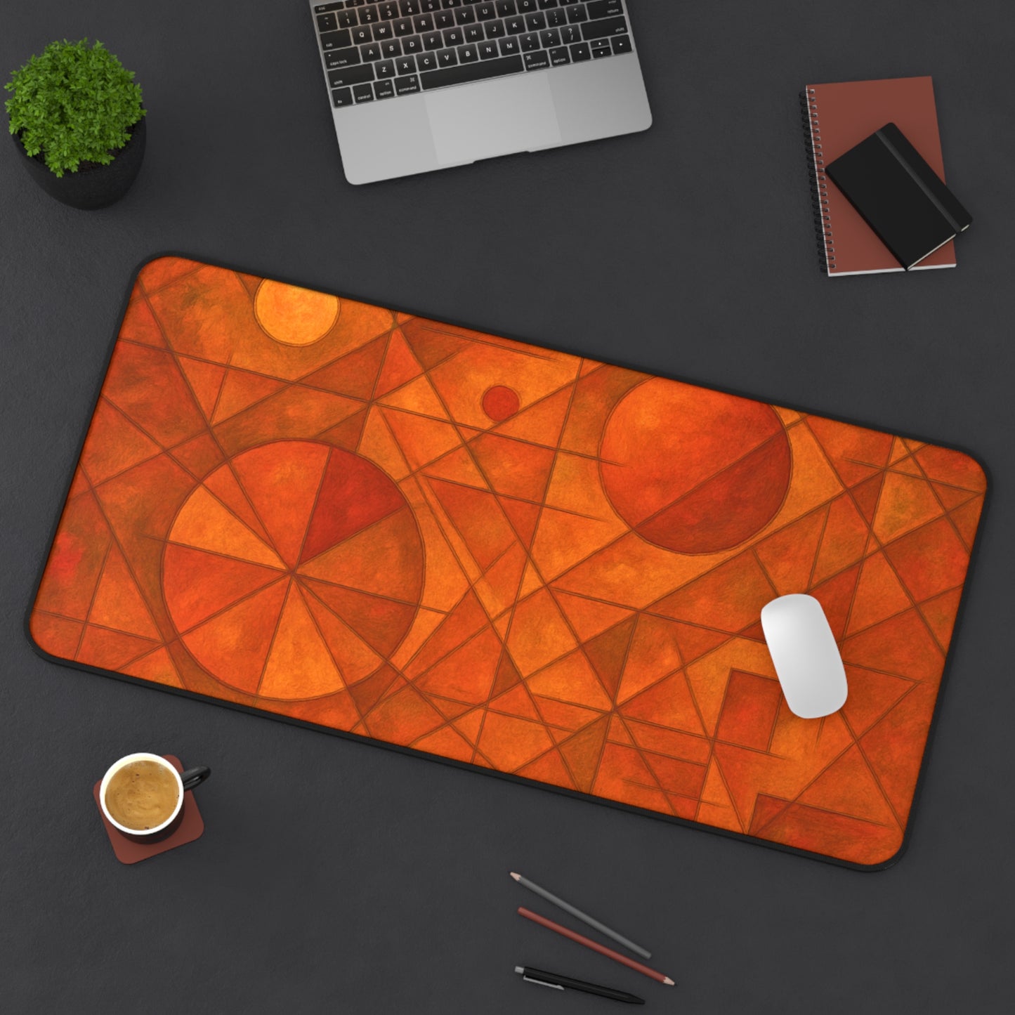 Geometric Abstract Desk Mat I Sacred Geometry Mouse Pad | SoulfulYarn Collection