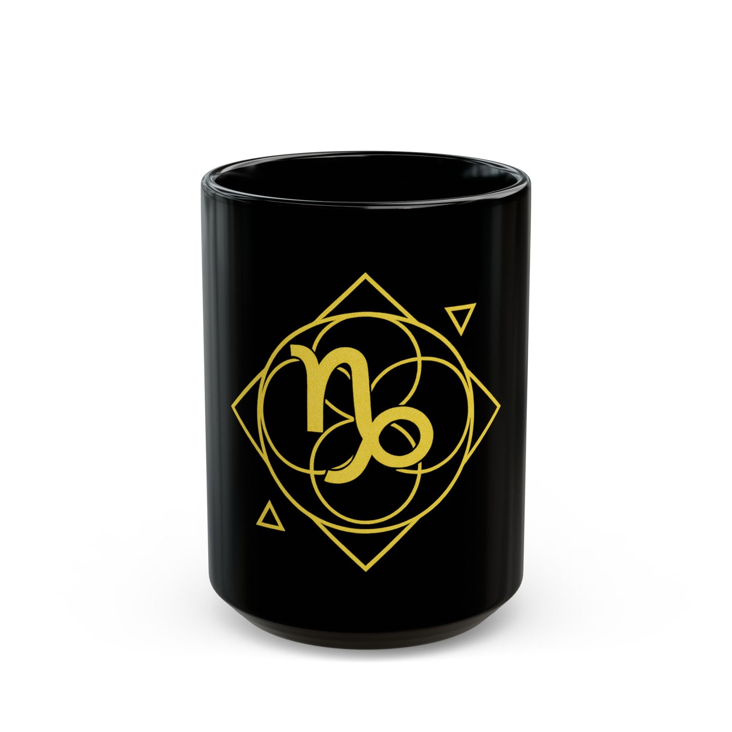 Capricorn Sacred Geometry Black Mug for Coffee Lovers