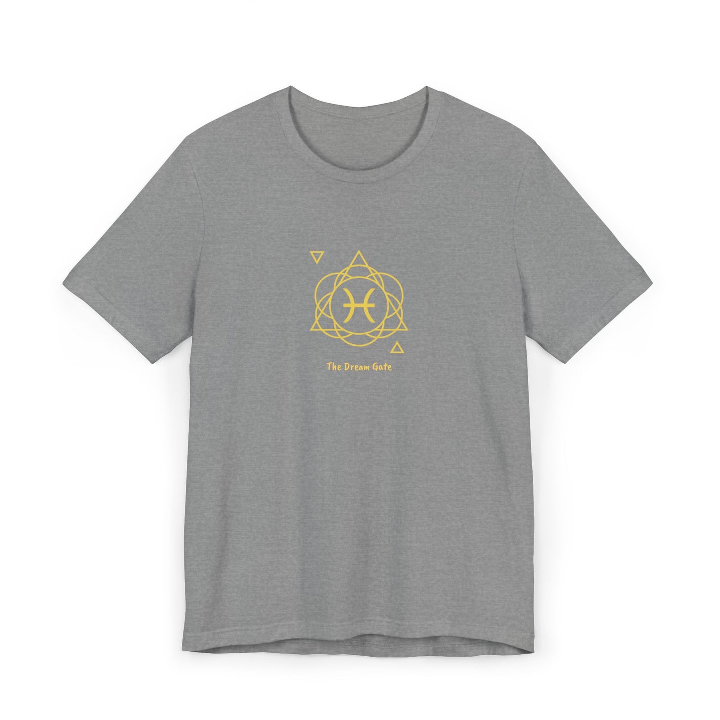 Pisces Sacred Geometry T-Shirt | The Dream Gate Tee | Spiritual Zodiac Shirt | Gold Print on Black | Astrology Gift