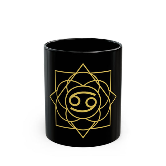 Cancer Sacred Geometry Black Mug for Coffee Lovers