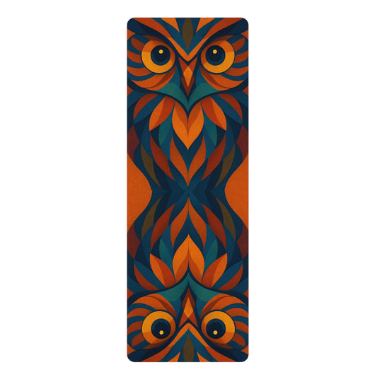 Owl Wisdom Mat | Sharpen Focus & Inner Vision | Abstract Symmetry with Strap