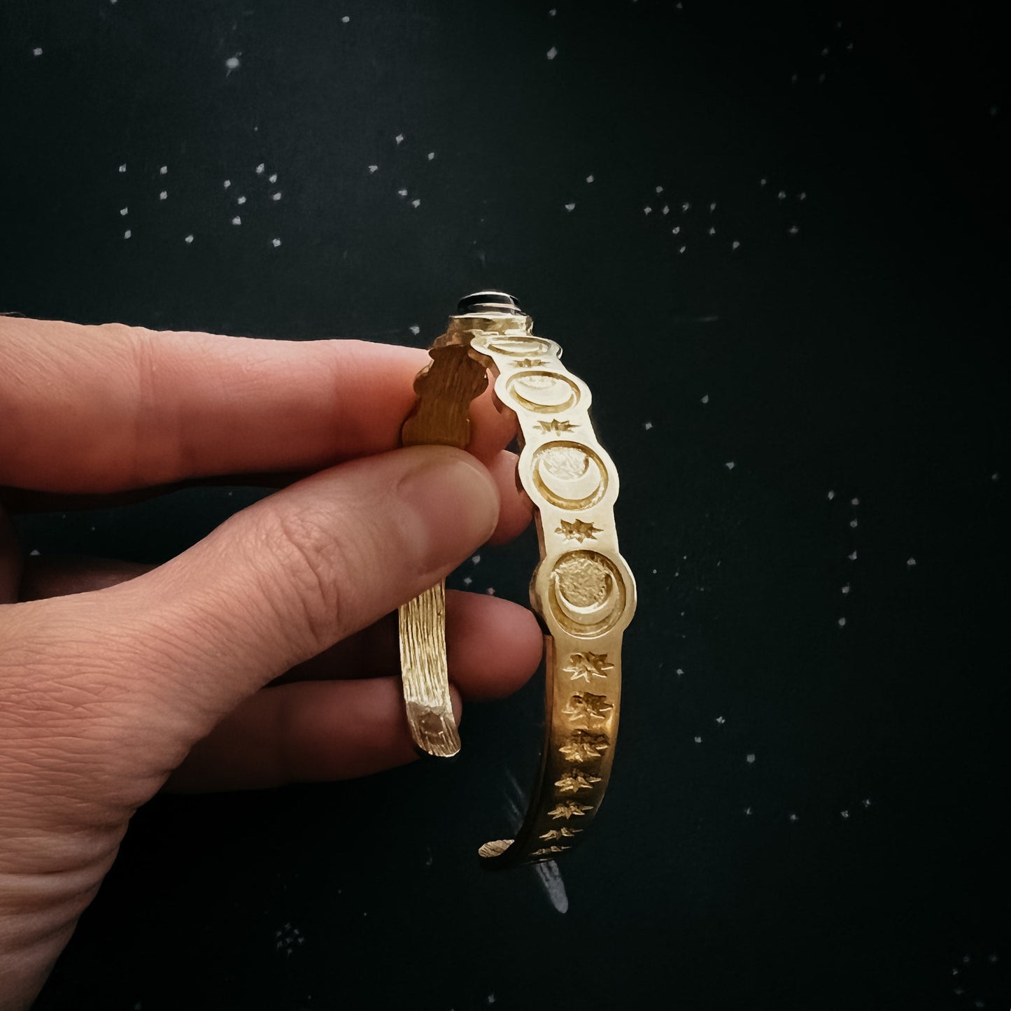 Thin My Moon Cuff Bracelet with Lunar Phases